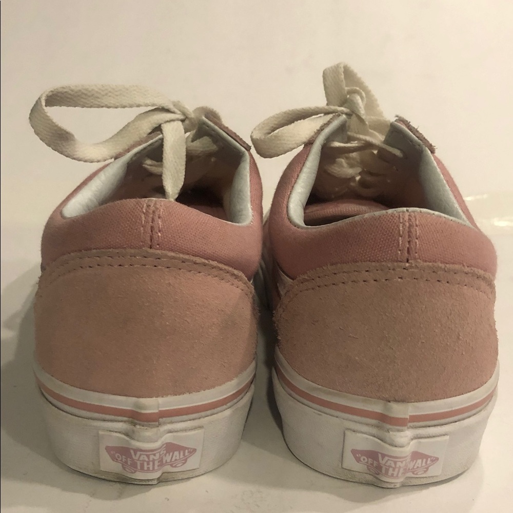 Vans Women's Blush Pink and White Old Skool Skater Sneakers - Picture 4 of 7